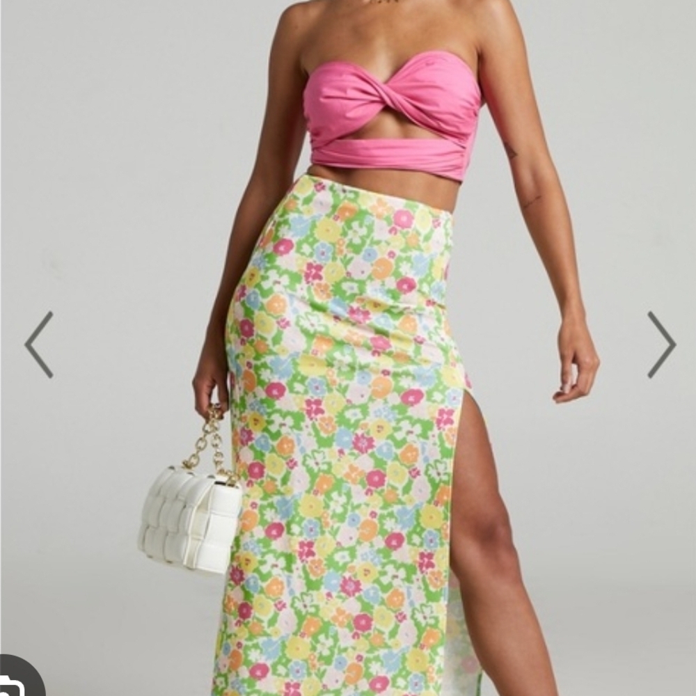 Showpo Dannie floral midi skirt in posey, size 8